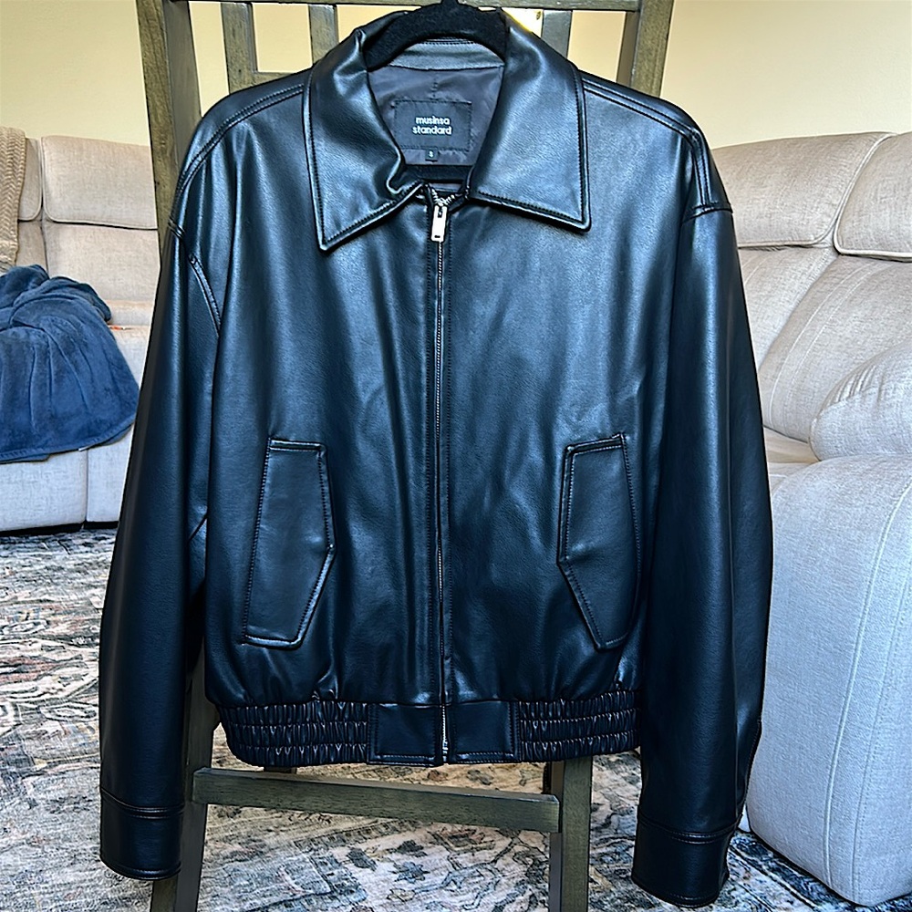 MUSINSA Black Moto Style Jacket
